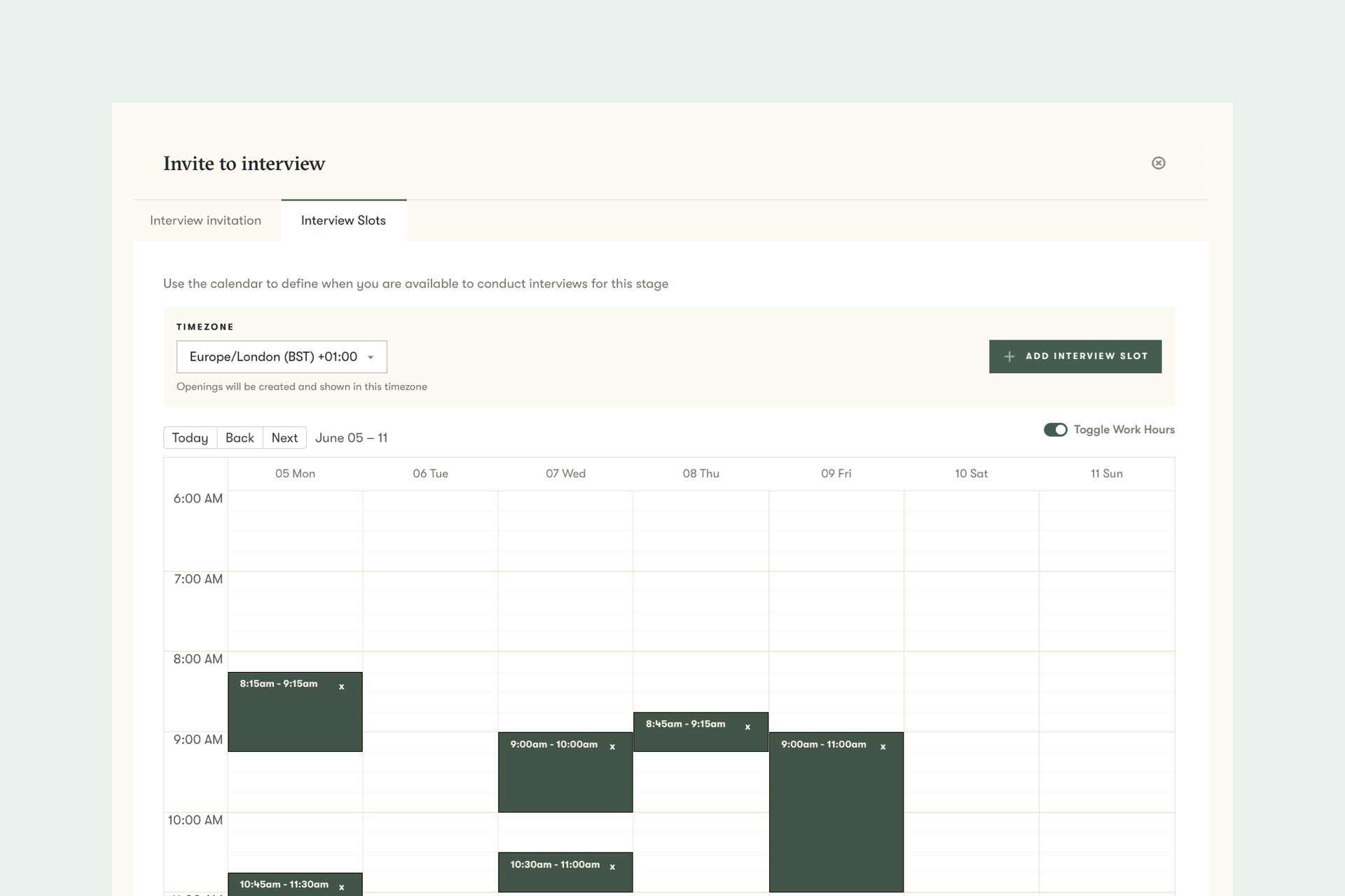 Pinpoint Interview Scheduling